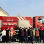 Ağrı İtfaiyesi Öğrencilere Yangın Eğitim Verdi