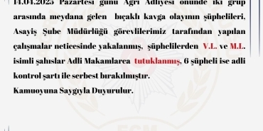 Ağrı Adliyesi Önündeki Bıçaklı Kavgayla İlgili 2 Şüpheli Tutuklandı