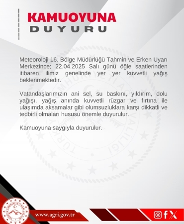 Kuvvetli Yağış Uyarısı Ani Sel Su Baskını ve Fırtına Riskine Dikkat Eleşkirt Haber Kuvvetli Yağış Uyarısı Ani Sel Su Baskını ve Fırtına Riskine Dikkat