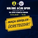 Kolibri Ağrı 1970 Spor ile Erciyes 38 Maçında Giriş Ücretsiz