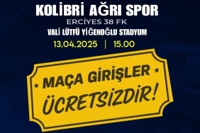 Kolibri Ağrı 1970 Spor ile Erciyes 38 Maçında Giriş Ücretsiz