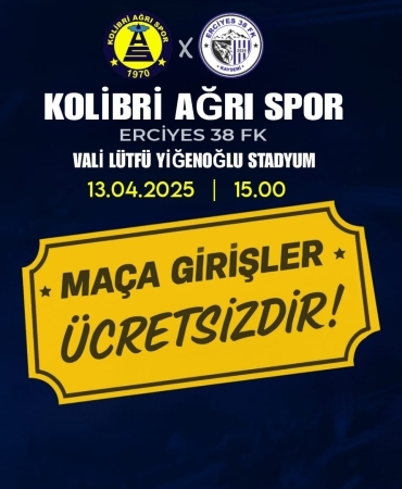 Kolibri Ağrı 1970 Spor ile Erciyes 38 Maçında Giriş Ücretsiz Eleşkirt Haber Kolibri Ağrı 1970 Spor ile Erciyes 38 Maçında Giriş Ücretsiz