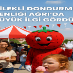 Çilekli Dondurma Şenliği Ağrıda Büyük İlgi Gördü