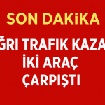 Ağrı Trafik Kazası İki Araç Çarpıştı